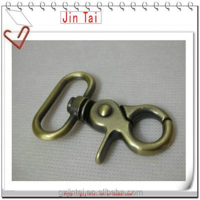 China Classic Style Nickel and Lead Free/Eco-friendly.etc High Quality 5.5cm x 3cm Swivel Snap Hook Antique Brass Bag Hook for sale