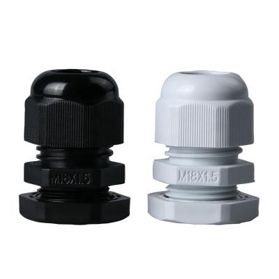 China Gasket Plug Firmly Cable M18*1.5 Cable Glands Plastic Joint Pipe Nylon Gland Waterproof Connector IP68 With CE for sale