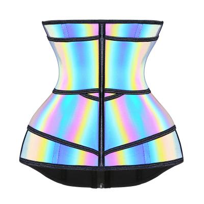 China 2021Fitness Control Elastic Latex Top Reflective For New Women Fashion Waist Belt Sweat Waist Belt Trainer for sale