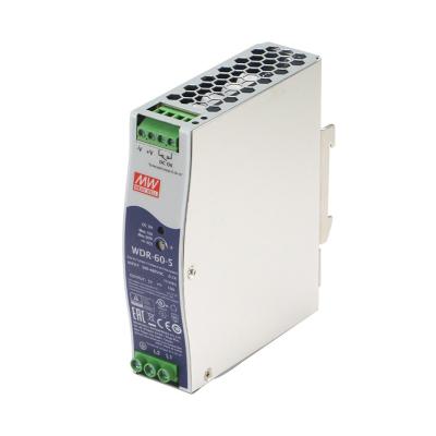 China Industry MEANWELL WDR-60-12 DIN RAIL Type Wide Input Range 180~550VAC PFC Integrated Power Supply 5V 12V 24V 48V 0~10A for sale