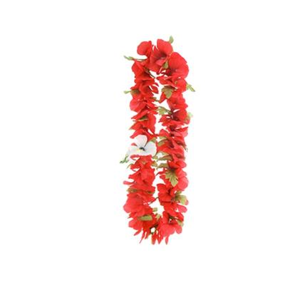 China Colorful Garland Costume Tropical Dance Flower Leis Polyester Hawaii Flower Lei Garland For Party Decorations for sale