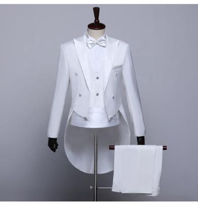 China Anti-Wrinkle Top Quality Custom Classic Wedding Gents Tuxedo Suits Men's White Suits for sale