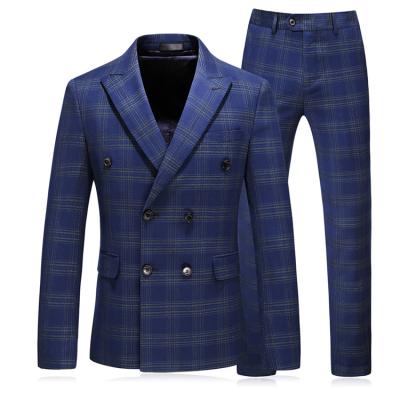 China 2020 New Classic Anti-wrinkle Man Double Breasted Suit Custom Made Wedding Suits 3 Piece Suits Set For Men for sale