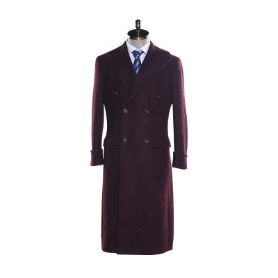 China Anti-wrinkle color can be custom-made long woolen coat winter wool fabric coat men hand-made for sale