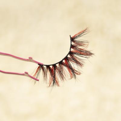 China Colored Natural Curl Lashes 25 Mm Colored Mink Lashes Mink Lashes for sale