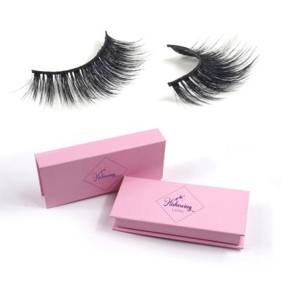 China Natural Curl OEM 3D SILK False Eyelashes 100% Winged 3D Mink Eyelashes Synthetic Hair False Crisscross Silk Lashes for sale