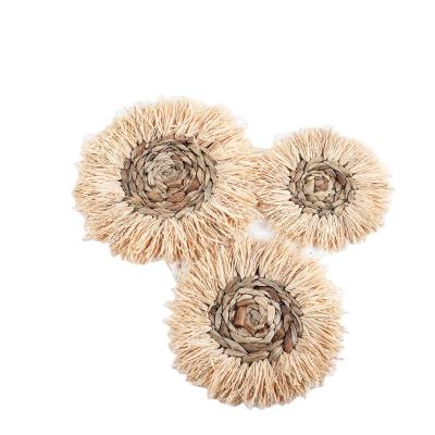 China 100% Handmade New Design Sea Grass Round Wall Decorations For Home Decoration for sale