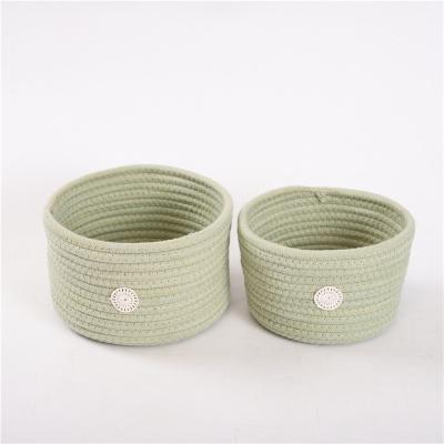 China Sustainable Hot Selling Baby Laundry Storage Basket Hand Made Soft Cotton Rope Wicker Basket for sale