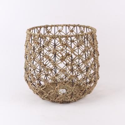 China New Style Eco-friendly Hand Stored Corn Husk Basket - Woven Wicker Laundry Basket Kitchen Storage Basket for sale