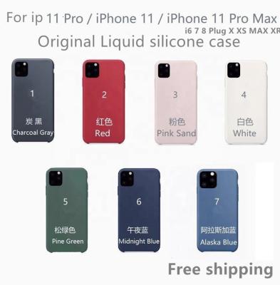 China 100% Original Official Liquid Silicone Case Shockproof Microfiber Cover For iphone 11 pro max free DHL shipping for sale