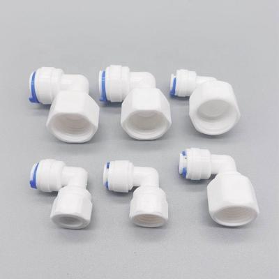 China Plastic Quick Fitting Water Inlet Aquarium RO Water Pipe System Elbow Pipe Hose Coupling Connectors for sale