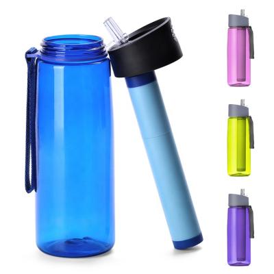 China Viable UF Free Membrane Straw Survival BPA Purifier Bottle Outdoor Filter Water Bottle for sale