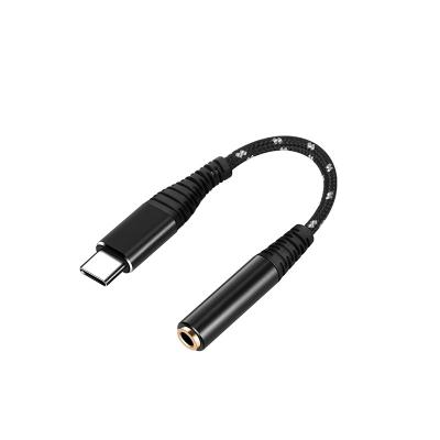 China Mobile Phone HIFI Audio DAC USB C to 3.5mm Earphone Adapter Realtek Digital Nylon Analog Audio Converter for sale