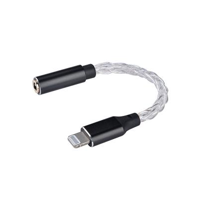 China High Fidelity Mobile Phone JCALLY Silver Plated 8 PIN To 3.5mm Digital Audio Transfer DAC Upgraded Adapter Cable for sale