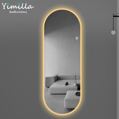 China YIMILLA Custom Size Illuminated Frameless Smart Fitting Room Fitness Mirror for sale