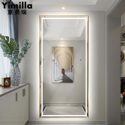 China Yimilla LED Illuminated Custom Bedroom Dressing Mirror Designs Lighted Dressing Room Mirror for sale