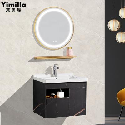 China Modern Chinese Plywood Wall Mounted Vanity With Mirror Bathroom Cabinet Furniture for sale