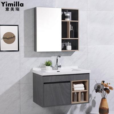 China Modern Plywood Wall Mounted Chinese Ceramic Basin Vanity Modern Bathroom Cabinets for sale