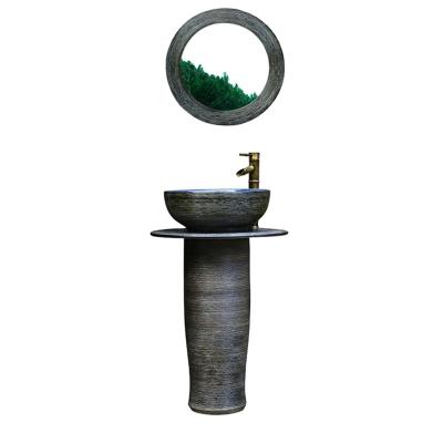 China Sustainable High Quality Outdoor Antique Wash Basin Bathroom Hand Sink With Pedestal for sale