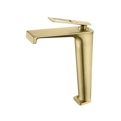 China Items 2021 Modern New Design Sanitary Bathroom Taps Brass Gold Basin Faucet for sale