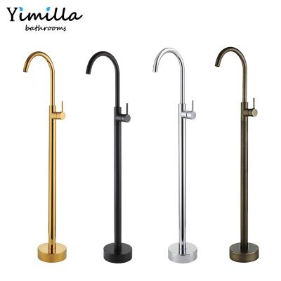 China Freestanding Floor Mounted Sliding Bar Basin Mixer Brass Modern Bathtub Faucet for sale