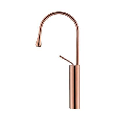 China Contemporary Special Design Brass Basin Faucets Rose Gold Faucet Luxury for sale