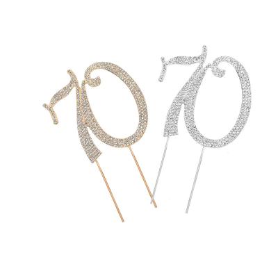 China Cake Topper With Rhinestone And Number 2022 Birthday/Anniversary/Wedding Cake Topper Wedding Chart 60 70 80 90 for sale