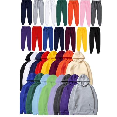 China Breathable Factory wholesale Cheap plain tracksuit 100% polyester USA size custom hoodie suit unisex for sale