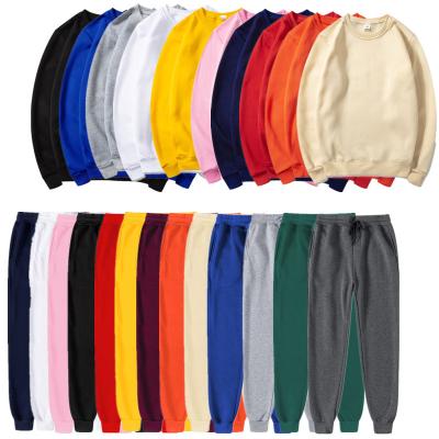 China Anti-Shrink Factory wholesale Cheap Custom Design Logo sweatshirt set Thick Blank Plain 2 Piece Sweatsuits for men for sale