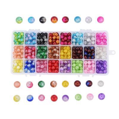 China Diy JEWELRY Accessories Beads For Jewelry Making 24 Colors Diy Handmade Gradient Beads 6/8mm Glass Cracle Beads Kit for sale