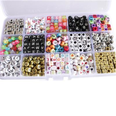 China Diy JEWELRY Accessories Amazon DIY Beading Accessories Early Education Acrylic Letter Set 15 Kinds Of Letter Beads for sale