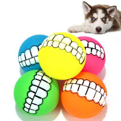 China Viable Pet Toy Balls Bite Resistant With Sound Sounds Teeth Dog Toy Ball for sale