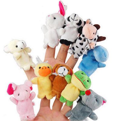 China Tell The Story Game Storytelling Props Lovely 10pcs Set Baby Kids Cartoon Mini Animal Finger Puppets for sale