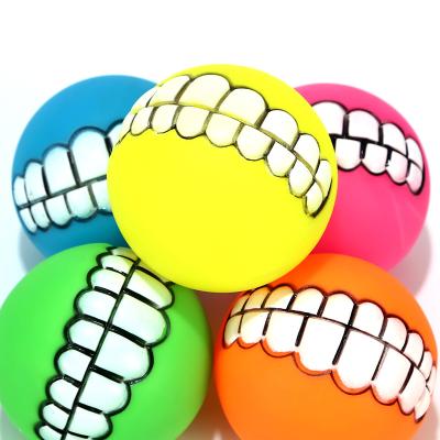 China Viable Pet Toy Balls Bite Resistant With Sound Sounds Teeth Dog Toy Ball for sale