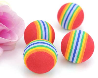 China Smart Toy Cat EVA Toy Ball Rainbow Cotton Color Dog Molars Pet Toy Ball Promotional Colorful Cat Toy for sale