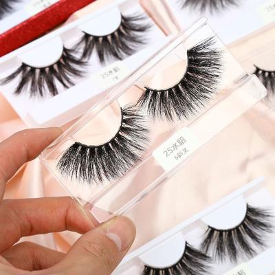 China New Free Sample Crisscross Woman Guaranteed 25mm Faux Mink Eyelash Vendor With Packing Box for sale