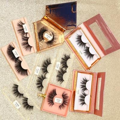 China Wholesale Faux Mink Fur Hand Made Natural Long Criss-Cross Faux Mink Fur Stripe 25mm Eyelashes for sale