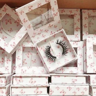 China False Tapered Mink Eyelashes For Wholesale Criss Cross Fashion Lashes 25mm With Package Box for sale