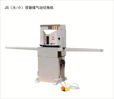 China TS-J06 Double Standing Saw Pneumatic Slitter Guillotine Miter Saw Photo Frame Corner Slitter for sale