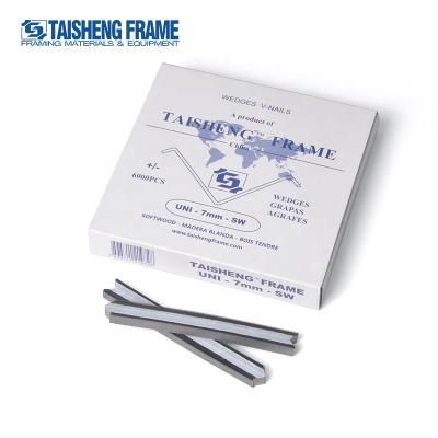 China TS-D41 V Flat Nails For Picture Frame UNI Type 7MM Vnail Wedges Picture Frame Corners Softwood Joining Picture Frame for sale