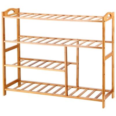 China 2021 New Design Multi-Layer Shelf Flower Pot Sustainable Stand Up Wooden Bathroom Towel Shelf for sale