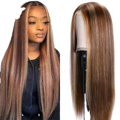 China XuanRan Mink Brazilian Human Hair Highlight STRAIGHT Wig With Dark Roots Ombre Color Full Swiss Cuticle Aligned Lace Virgin Hair Wig For for sale