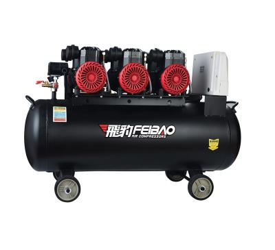 China 65L 100L AC Power Portable Oil Free Tank Dental Industrial Piston Air Compressor Quiet 3hp Price for sale