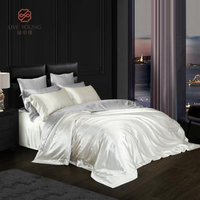 China 19MM/22MM/25MM Anti-Static 100% Mulberry Silk Fitted Sheet Comforter Comforter Blanket Washable King Size Bedding Sets for sale