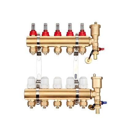 China General Home Heating System Copper Brass Smart Manifold With Flow Meter for sale