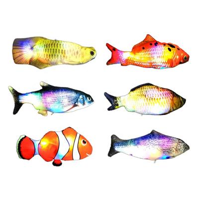 China Viable Funny Filling Interactive Stuffed Fish Toy Electric Moving Floppy Fish Cat Toy Soft Catnip Vibrating Stuffed Fish Cat for sale