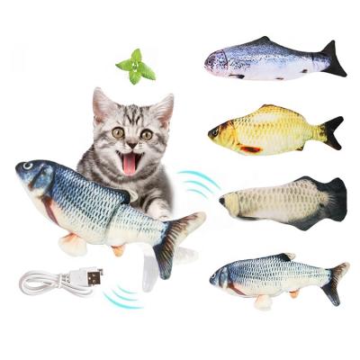 China Amazon Fish Simulation Realistic Viable Collapsing Catnip Toys Cat Kicker Toy Moving Fish Electric Cat Toy for sale