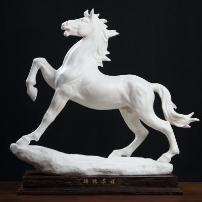 China White Ceramic Porcelain Art Sculpture Home Decor China Horse Statue Animal for sale