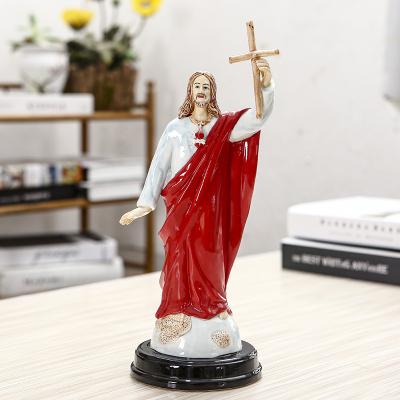 China Holy Jesus Sculpture Statue Ceramic Crucifix Europe Porcelain Catholic Ornament Figurine for sale