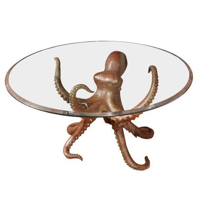 China Europe Octopus Sculpture Metal Round Antique Bronze Dinner Table for sale